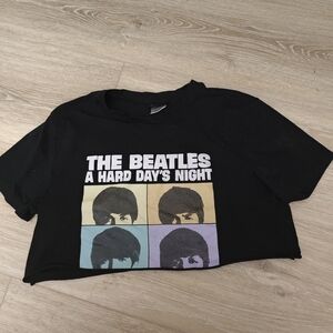 The Beatles Black women's cropped T-Shirt